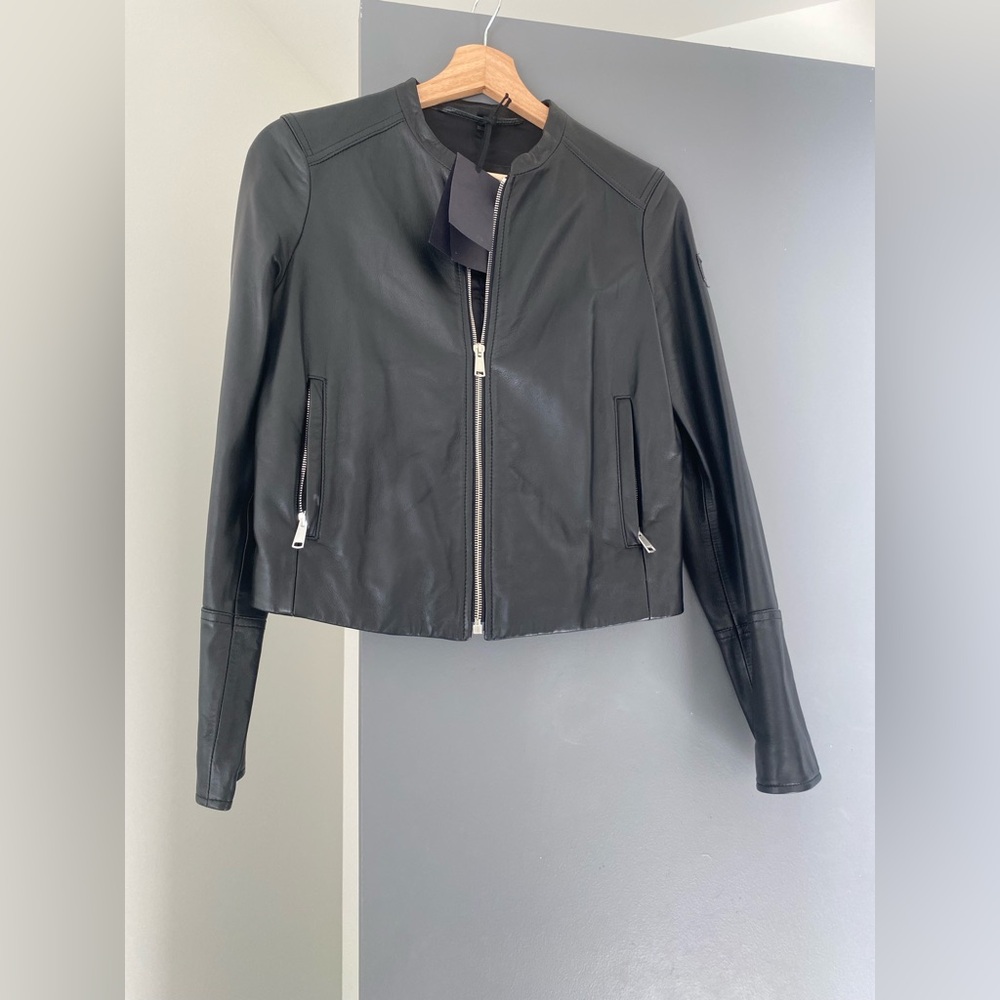 Belstaff Black Leather Moto Jacket - New with tags
